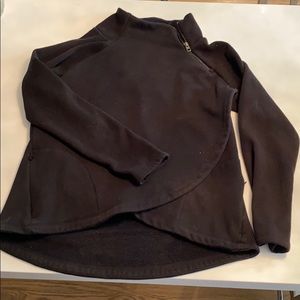 Athleta Pullover Cross Sweater w Sherpa Lining